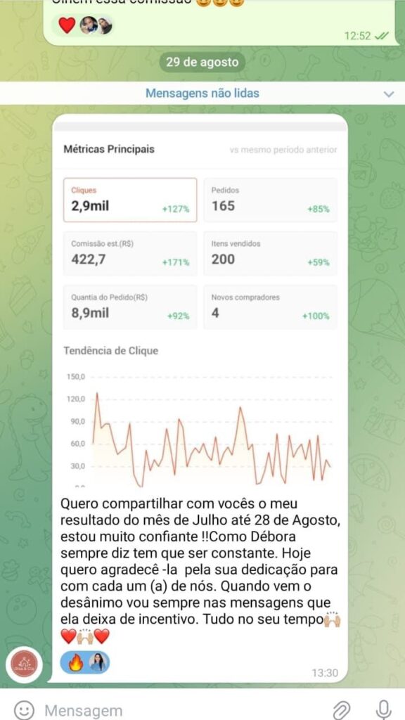 Resultados e depoimentos de alunas do Método Divulgadora de Sucesso Débora Reis.